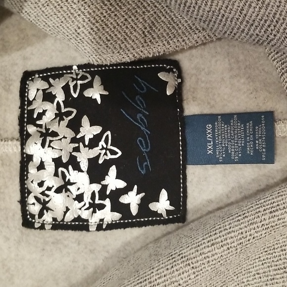 Sebby Grey Tweed Like Hooded Winter Pea Coat - Picture 2 of 10